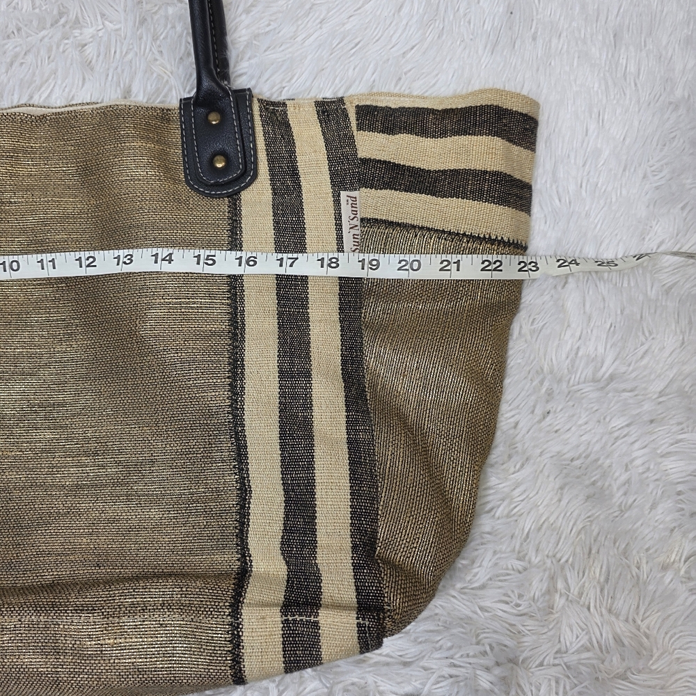 Sun n sand large cotton zipper beach‎ tote bag. - Picture 6 of 7